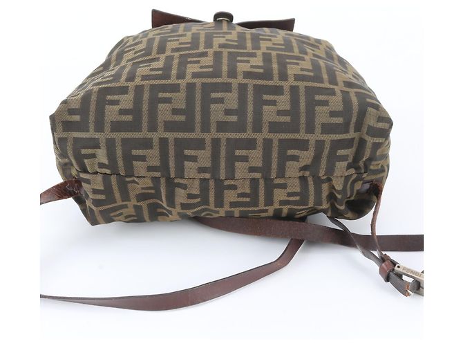 Fendi Zucca Leather Backpack, Rucksack, Shoulder Bag, Handbag, Brown, Women's - view 5