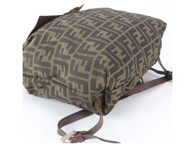 Fendi Zucca Leather Backpack, Rucksack, Shoulder Bag, Handbag, Brown, Women's - view 6