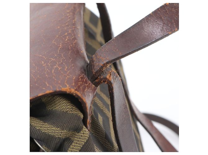 Fendi Zucca Leather Backpack, Rucksack, Shoulder Bag, Handbag, Brown, Women's - view 8