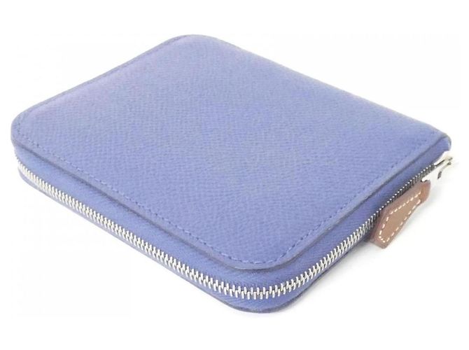 Hermès Hermes BRIDES DE GALA FANTOME POIS Silk In Compact Wallet Blu - vista 2