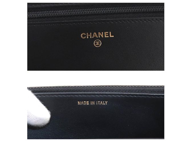 Chanel Boy Chain Wallet, Long Caviar Leather, Black, Gold Hardware. Schwarz - Ansicht 9