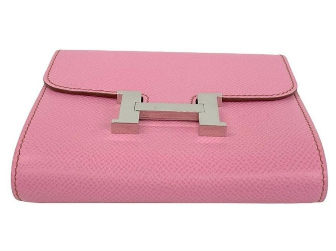 Hermès HERMES Constance Compact Veau Epsom Genuine Leather fold Wallet Mini Pink Rosa - vista 6