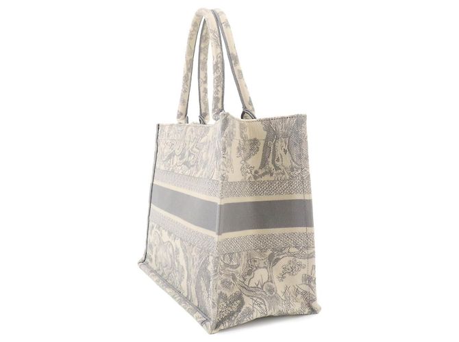 Christian Dior Book Tote Medium Handtasche, Toile de Jouy Canvas, Grey - Ansicht 3