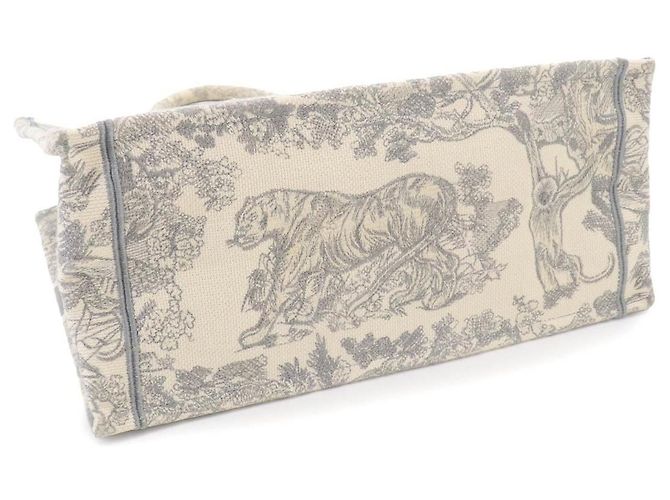 Christian Dior Book Tote Medium Handtasche, Toile de Jouy Canvas, Grey - Ansicht 4