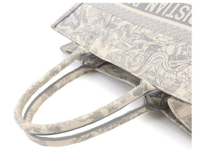 Christian Dior Book Tote Medium Handtasche, Toile de Jouy Canvas, Grey - Ansicht 5