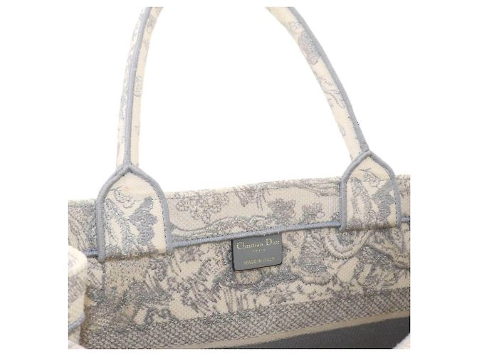 Christian Dior Book Tote Medium Handtasche, Toile de Jouy Canvas, Grey - Ansicht 7