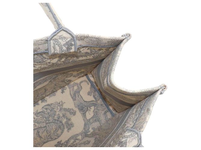 Christian Dior Book Tote Medium Handtasche, Toile de Jouy Canvas, Grey - Ansicht 8