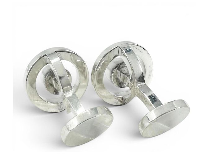 Hermès Gemelli HERMES Shell Round, Argento, Peso ., Uomo, con Scatola - vista 3