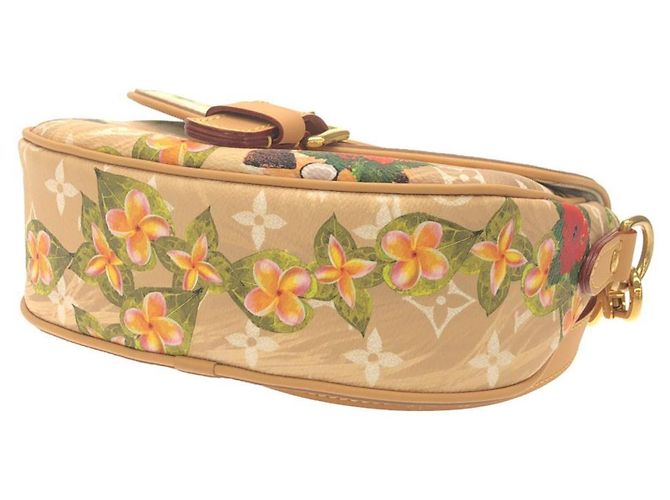 Borsa a tracolla Louis Vuitton Monogram Surfing Montsouris Messenger PM Beige - vista 3