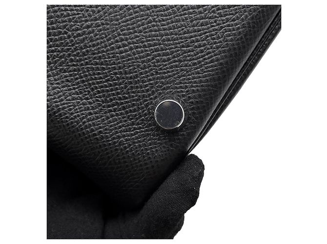 Hermès Borsa Plume Hermes, pelle Epsom nera, timbro J. HERMES nero. HERMES. - vista 11