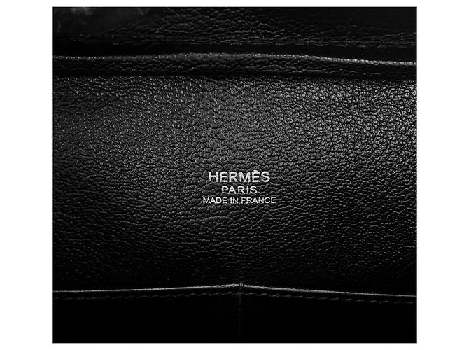 Hermès Borsa Plume Hermes, pelle Epsom nera, timbro J. HERMES nero. HERMES. - vista 12