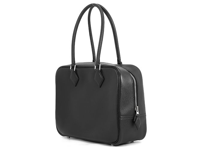 Hermès Borsa Plume Hermes, pelle Epsom nera, timbro J. HERMES nero. HERMES. - vista 2