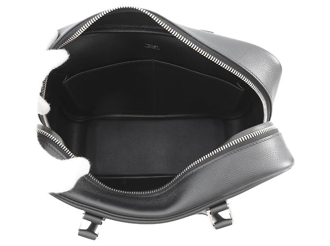Hermès Borsa Plume Hermes, pelle Epsom nera, timbro J. HERMES nero. HERMES. - vista 5