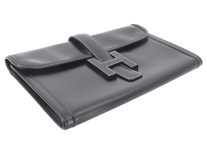 Hermès Clutch Hermes Jige PM, Pelle Box Calf, Nero, con Y Stamp. - vista 4