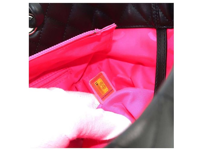 Borsa Tote Large Chanel Cambon Line, pelle di vitello smaltata nera Nero - vista 9