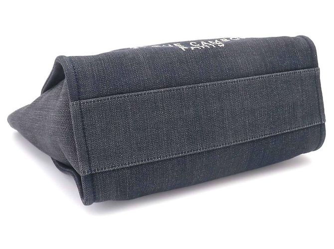 Borsa Tote con Catena Chanel Deauville MM, Denim Navy, Hardware Oro Blu navy - vista 6