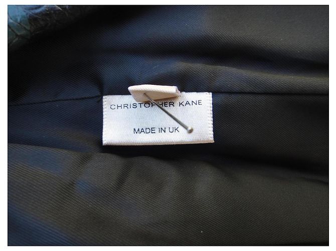 Blazer de cuero con relieve floral Christopher Kane Negro Azul Verde - vista 7