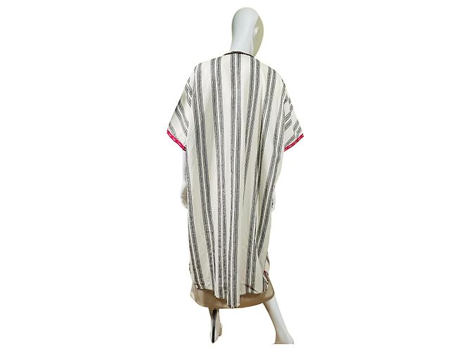 Autre Marque Devotion Twins Vestido de algodón a rayas bordado Negro Blanco Multicolor - vista 5