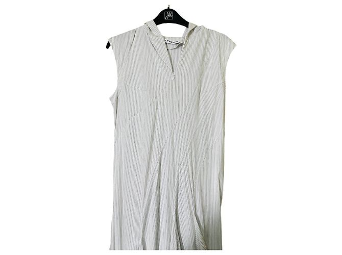 Autre Marque Vestido Asimétrico de Rayas con Capucha Rave Review Blanco - vista 2