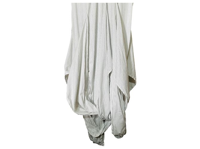 Autre Marque Vestido Asimétrico de Rayas con Capucha Rave Review Blanco - vista 3