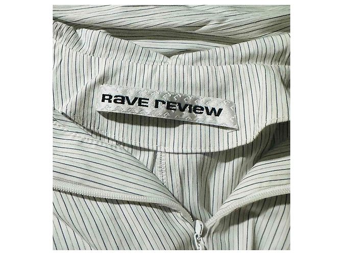 Autre Marque Vestido Asimétrico de Rayas con Capucha Rave Review Blanco - vista 6