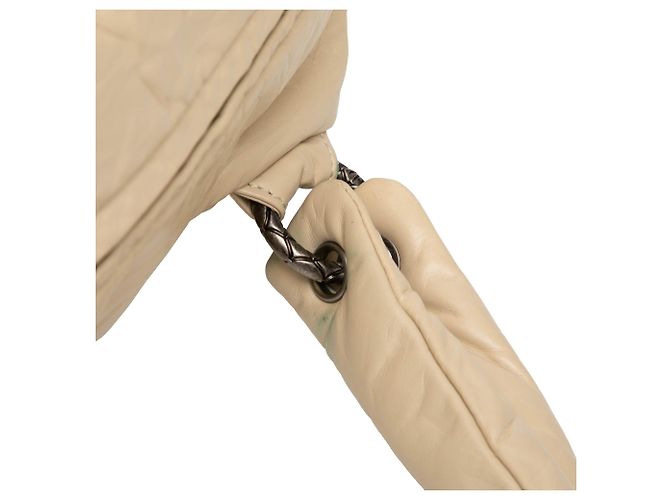 Borsa bowling Coco Rider in pelle di vitello invecchiata trapuntata CC beige Chanel - vista 8