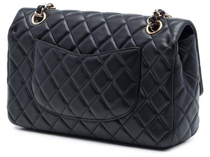 Chanel Black Medium Classic Lambskin Valentines Heart Charms Single Flap Preto - vista 2