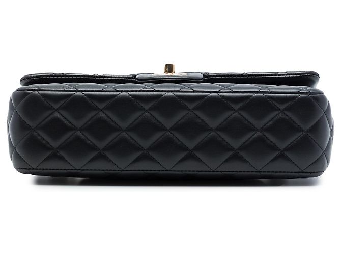 Chanel Black Medium Classic Lambskin Valentines Heart Charms Single Flap Preto - vista 3