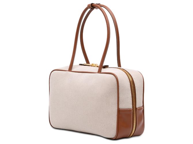 Borsa Beau in tela beige e pelle con logo Miu Miu Large - vista 2