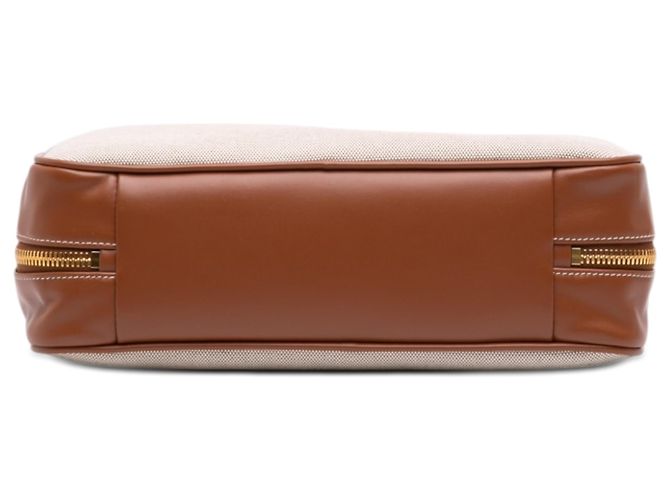Borsa Beau in tela beige e pelle con logo Miu Miu Large - vista 3