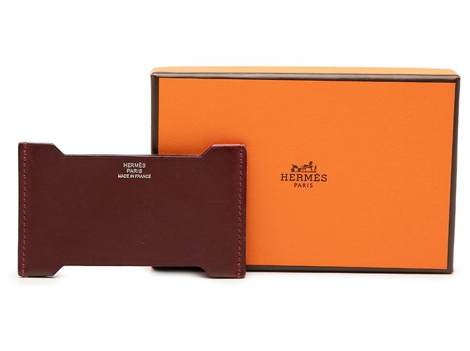 Tarjetero Manhattan en Tadelakt rojo y Sombrero Hermès - vista 8