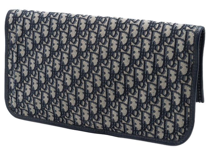 Dior Blue Oblique Canvas Fold Over Clutch Blau Marineblau - Ansicht 2