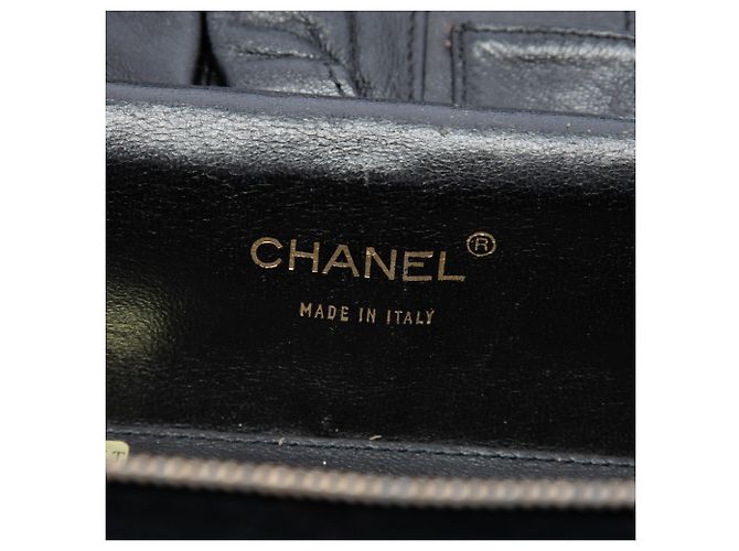 Vanity Beauty Case Chanel Black CC Quilted Jersey Wild Stitch Nero - vista 5