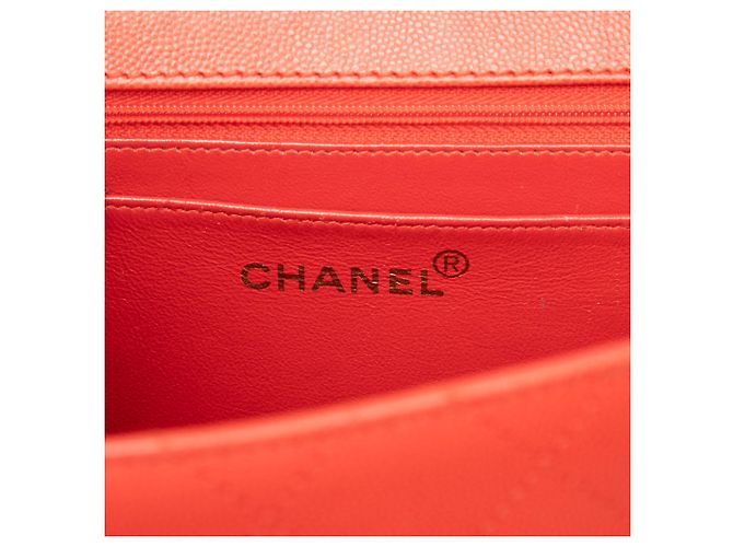 Chanel Red CC Matelassê Caviar com fecho Turnlock e alça superior Vermelho - vista 5