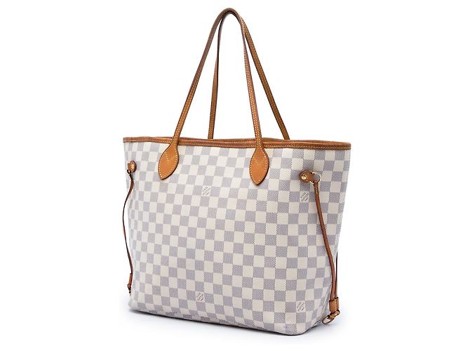 Louis Vuitton White Damier Azur Neverfull MM Bianco - vista 2