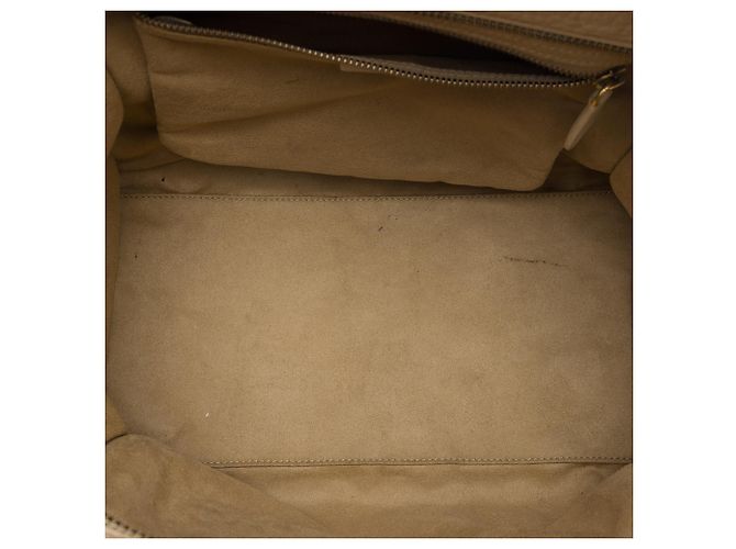 Céline Borsa Tote Luggage in pelle di vitello martellata beige Mini Celine - vista 4