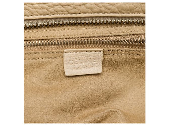 Céline Borsa Tote Luggage in pelle di vitello martellata beige Mini Celine - vista 5