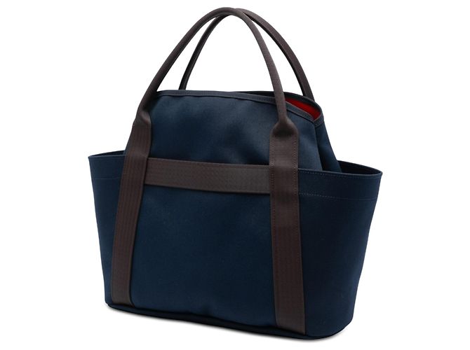 Hermès Blue Toile Sac de Pansage Grooming Bag Blu navy - vista 2