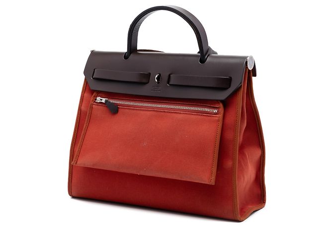 Hermès Orange Toile Herbag Zip 31 Arancione - vista 2