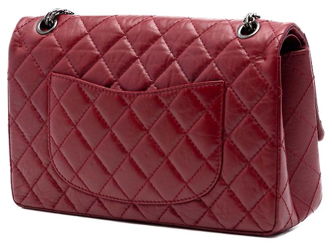 Chanel Red Quilted Aged Calfskin Reissue 2.55 Double Flap 226 Rosso Bordò - vista 2