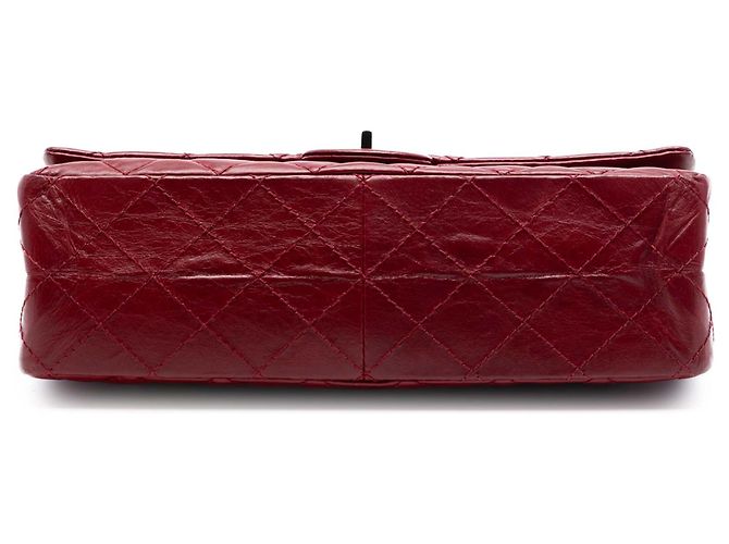 Chanel Red Quilted Aged Calfskin Reissue 2.55 Double Flap 226 Rosso Bordò - vista 3