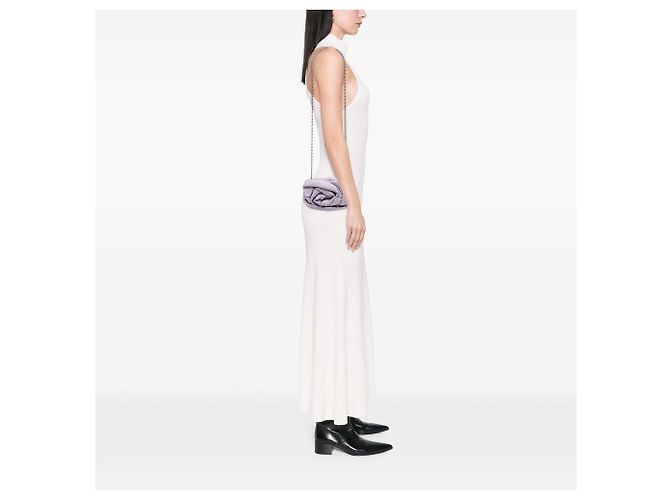 Clutch Rose Chain in pelle di agnello viola Burberry Porpora Lavanda - vista 6