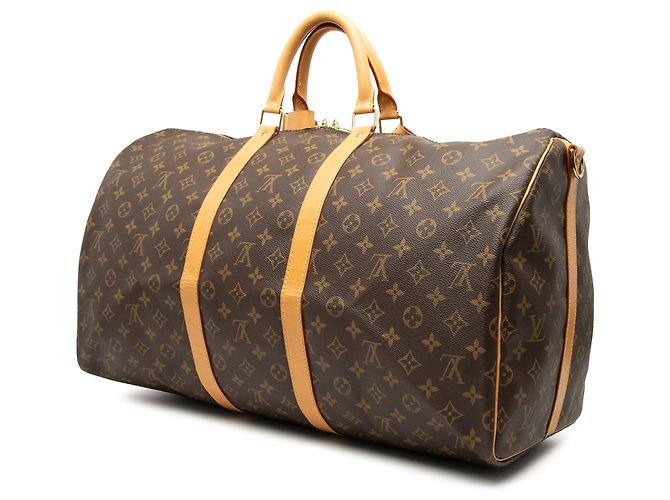 Louis Vuitton Marrone Monogram Keepall Bandouliere 55 - vista 2