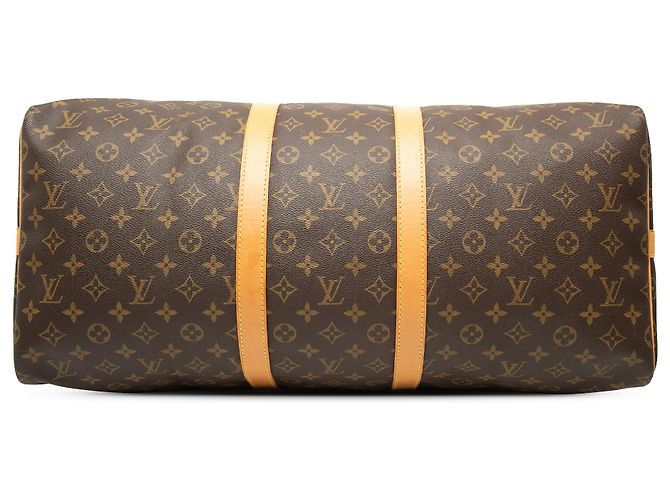 Louis Vuitton Marrone Monogram Keepall Bandouliere 55 - vista 3