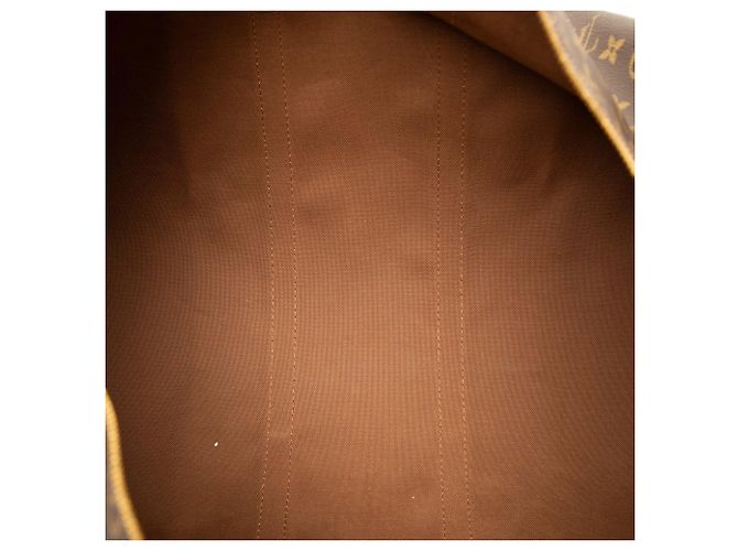 Louis Vuitton Marrone Monogram Keepall Bandouliere 55 - vista 4