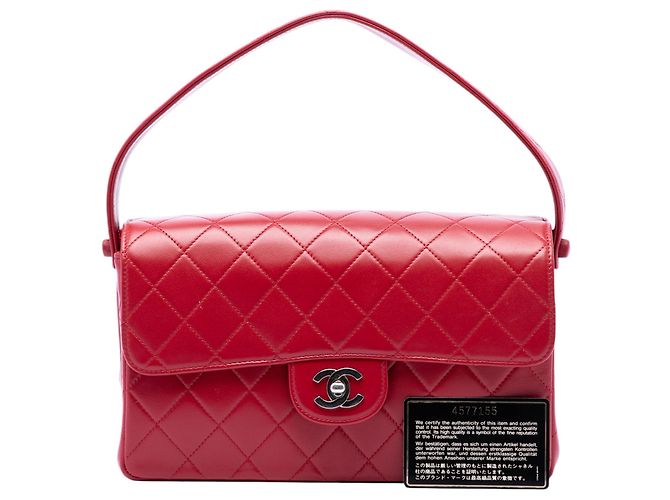 Borsa a manico Chanel Red Medium Quilted Lambskin Rosso - vista 7
