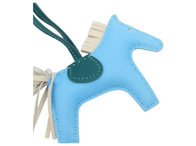 Charm per borsa Hermès Blue Milo in agnello Grigri Rodeo PM Blu chiaro - vista 2