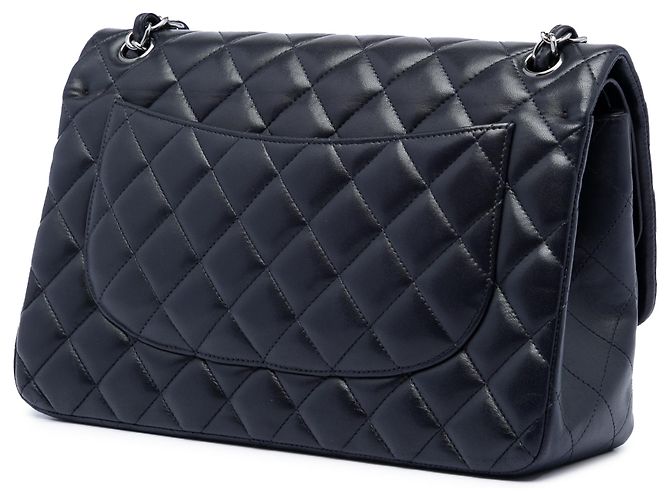 Chanel Blue Jumbo Classic Lambskin Double Flap Blu navy - vista 2