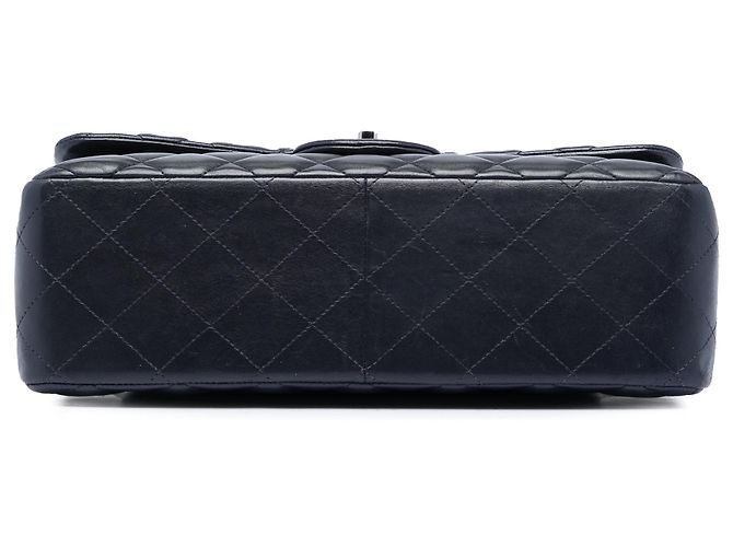 Chanel Blue Jumbo Classic Lambskin Double Flap Blu navy - vista 3