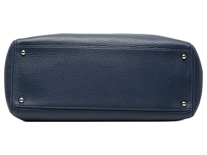 Tote Executive Cerf in pelle di vitello blu Chanel Medium Blu navy - vista 3